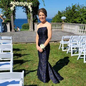 Formal gown, Nicole Bakti, size 2, Black/navy blue